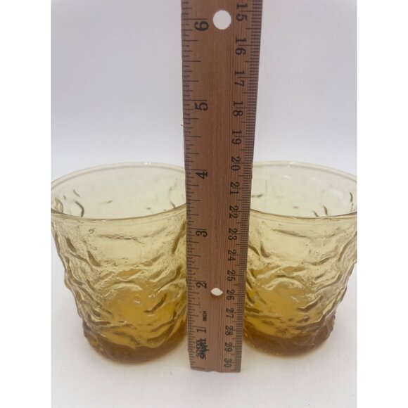 Amber Serrano Tumblers Gold Anchor Hocking Lowball Glasses Milano Lido Rocks - Picture 2 of 4